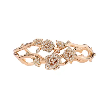 DIOR 18K Gold Diamond Bangles Women's Gold