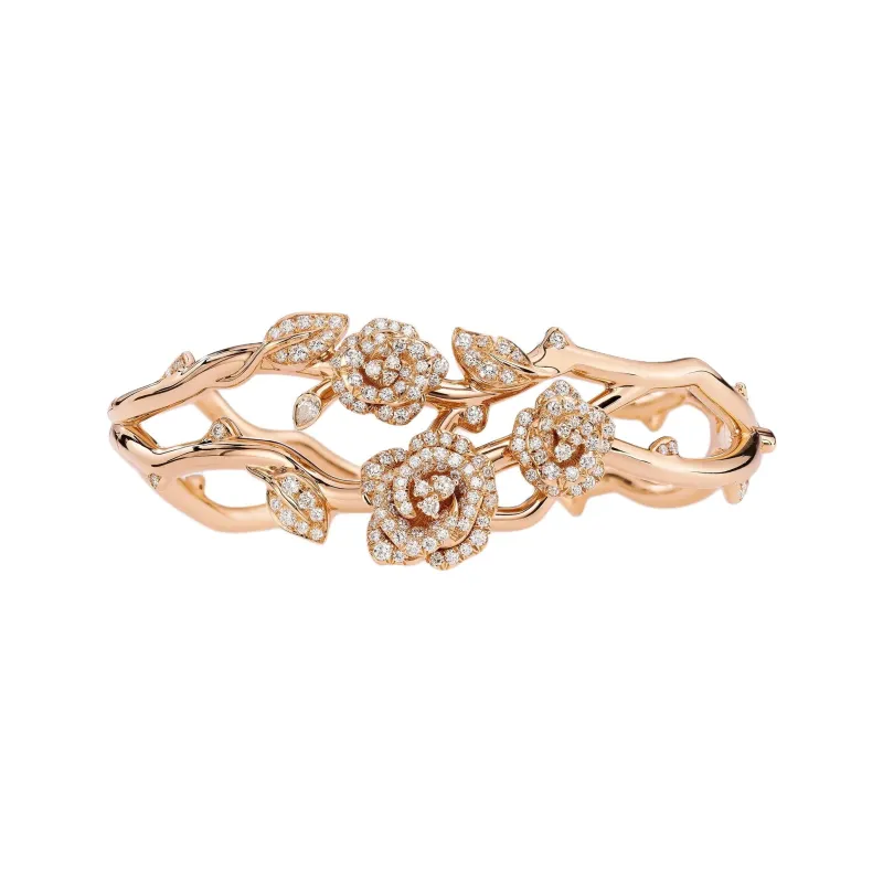 DIOR 18K Gold Diamond Bangles Women's Gold-0