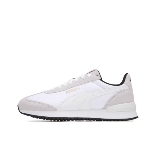 PUMA R78 Nylon Retro Anti Slip Wear Resistant Low Top Casual Shoes Unisex Gray White