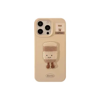 MULEUG TPU Material 3D Effect Air Cushion French Fries Coffee Phone Cases Compatible With IPhone 12/13/14/15/16/PRO/MAX