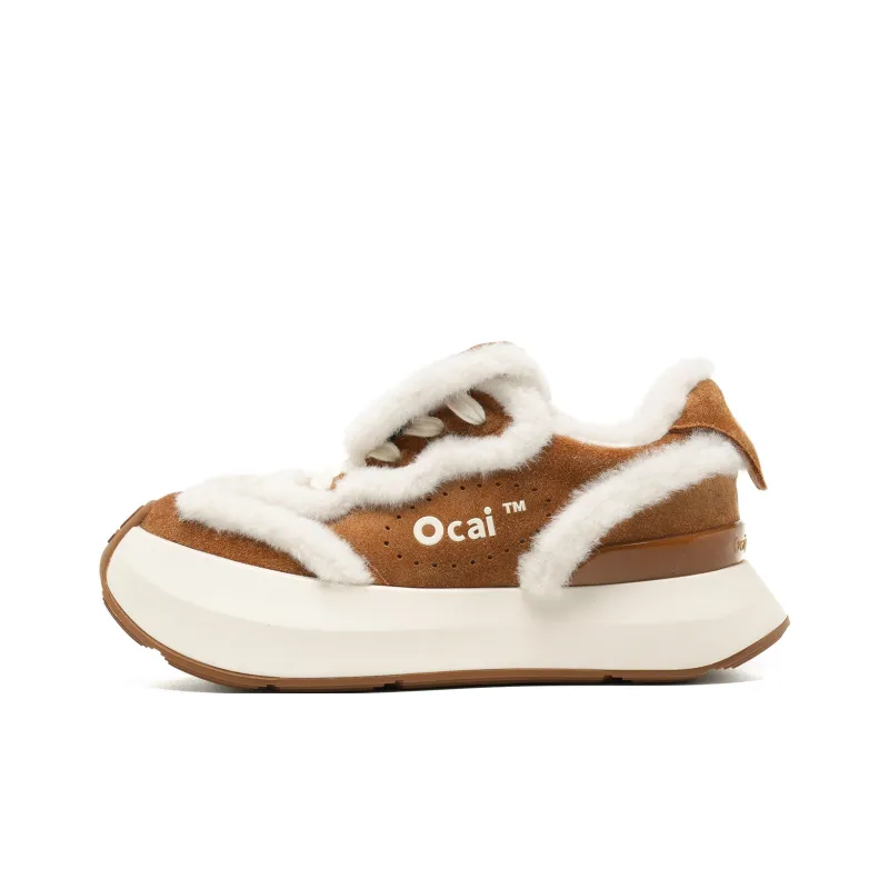 Ocai Wear Resistant Slip Resistant Cushioning Low Top Casual Shoes Women's White Brown-0