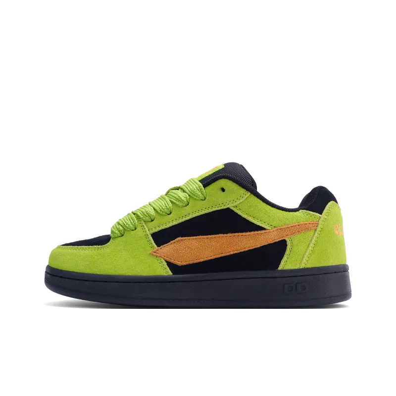 GLO BULL Skateboard Shoes Unisex Low Top Black Glow Green-1