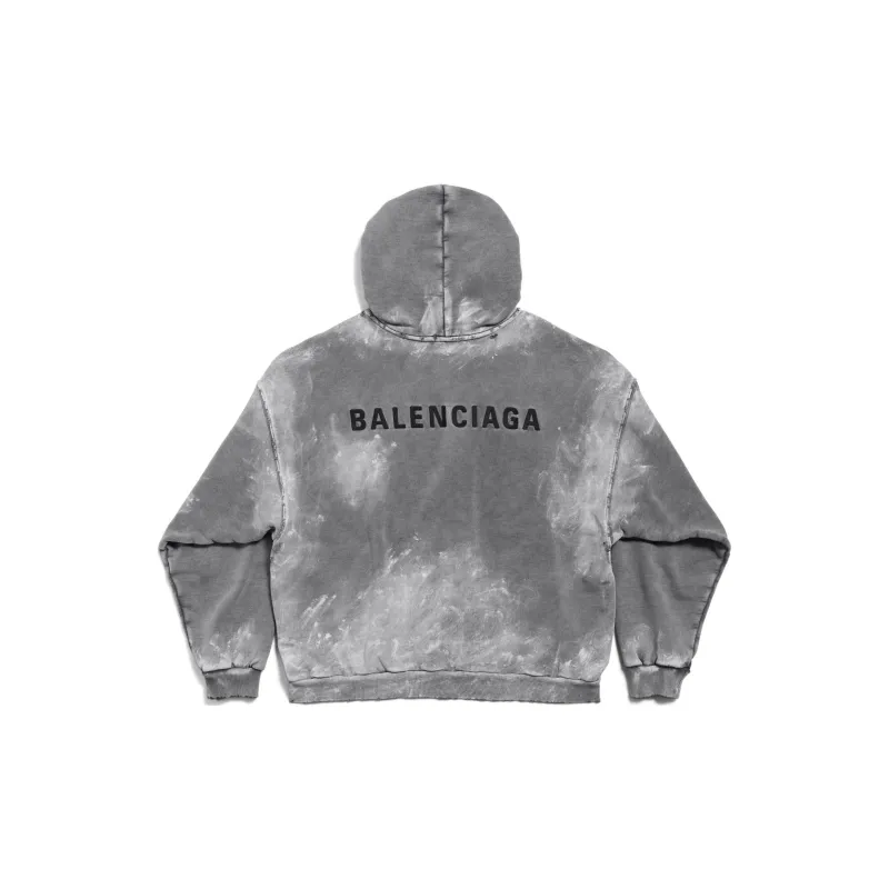 Balenciaga Logo Embroidered Faded Hoodie-1