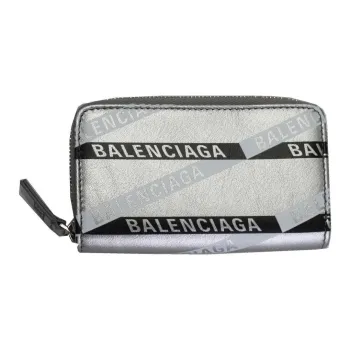 Balenciaga Leather Wallet Unisex Silver