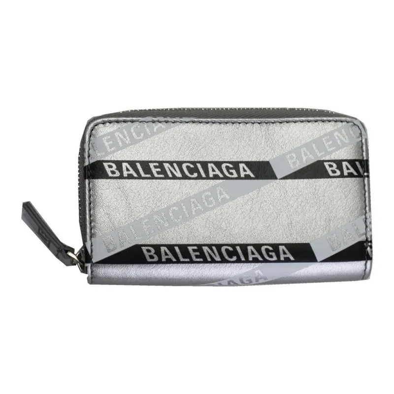 Balenciaga Leather Wallet Unisex Silver-0