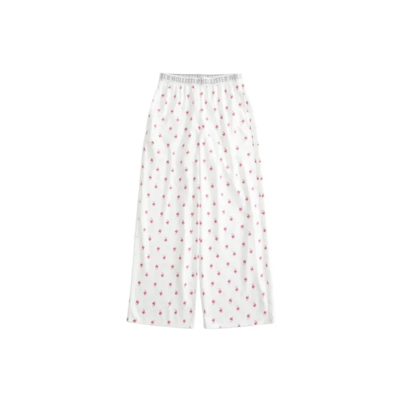 Hollister Pajama Pants Women's White All Over Print-0