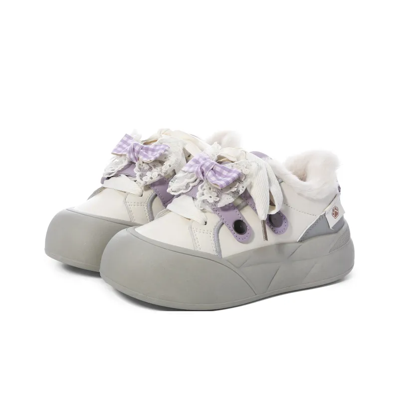 Lovely You Warm Wear-Resistant Lightweight Low-Top Skateboard Shoes Women's-2