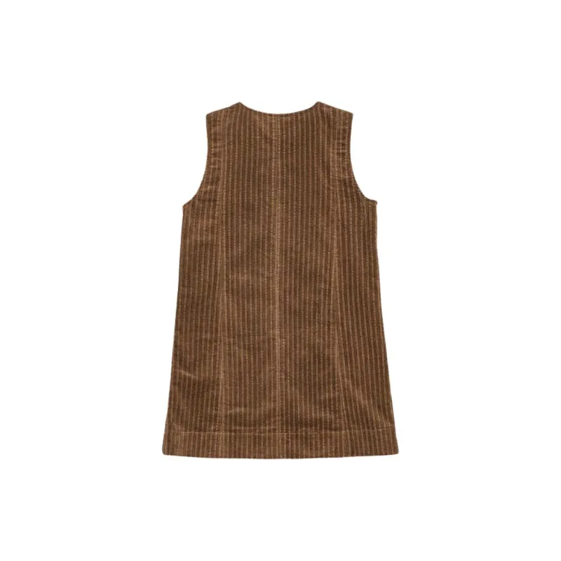 GANNI FW24 Sleeveless Dress Women's Drum Brown-1