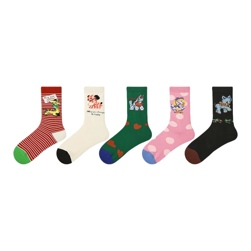 Vine Color Mid Calf Socks Women's 5 Pack-5