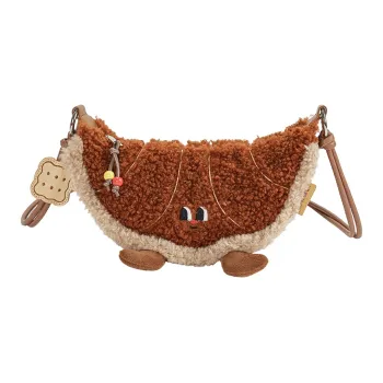 Sound For Life Fabric Crossbody Bag Shoulder Bag Small Size Women's Brown/Ecru