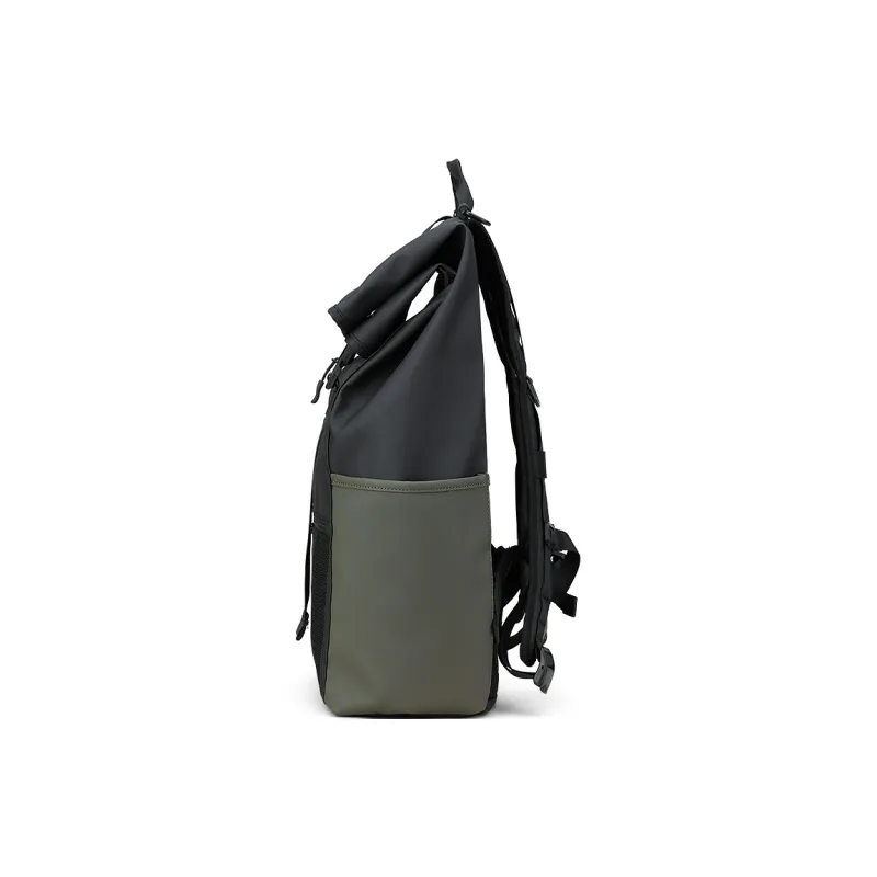 Fillove Fabric Backpack Regular Unisex Black With Green White English/Black With Green Black English-3