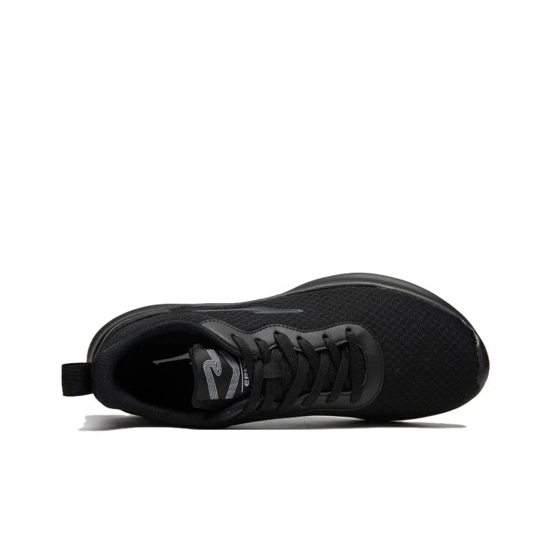 Erke Cushioning Anti Slip And Wear Resistant Breathable Support Low Top Casual Running Shoes Men's Black-4