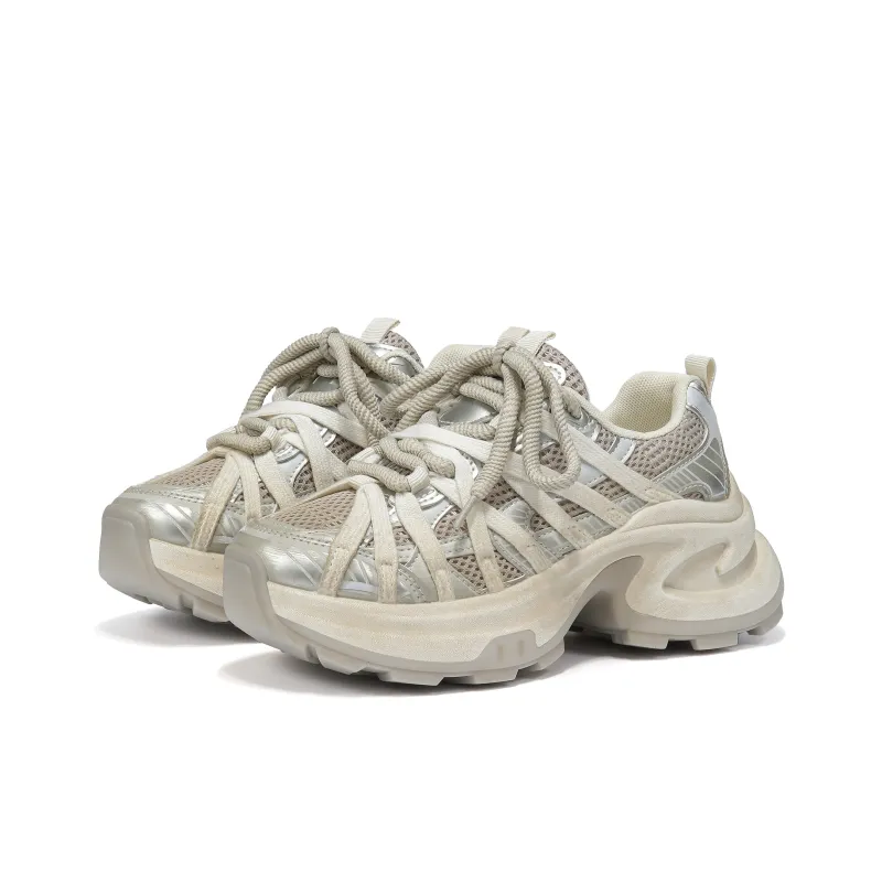 FOREVER 21 Abrasion Resistant Height Increasing Low Top Chunky Sneakers Women's-6