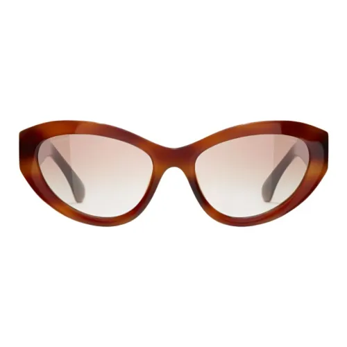 CHANEL Acetate Cat Eye Sunglasses Women's Tortoiseshell