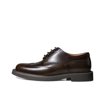 THOM WILLS British Business Calfskin Derby Shoes Dress Shoes Men's Dark Brown