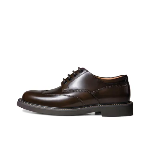 THOM WILLS British Business Calfskin Derby Shoes Dress Shoes Men's Dark Brown