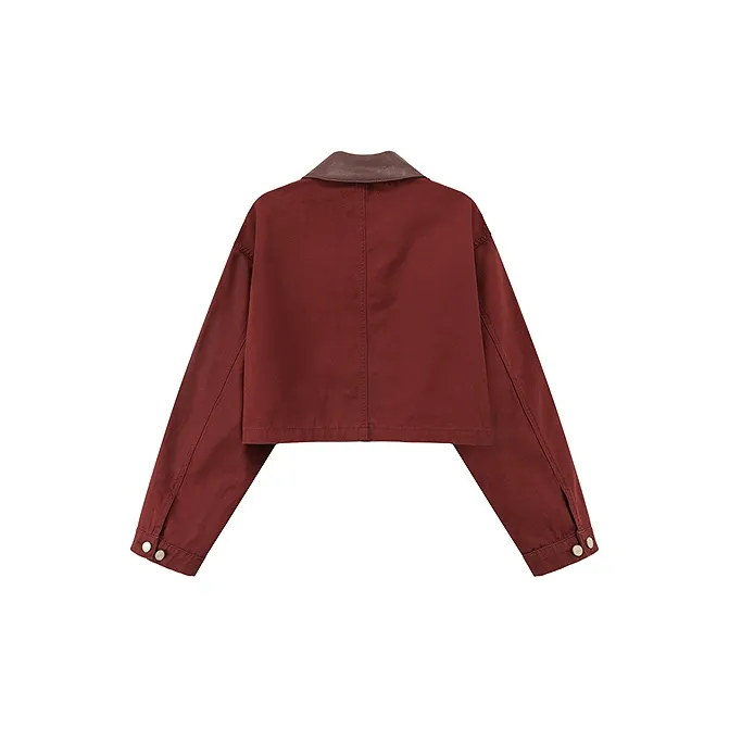 CHUU Cropped Coat Women's Vintage Red-1