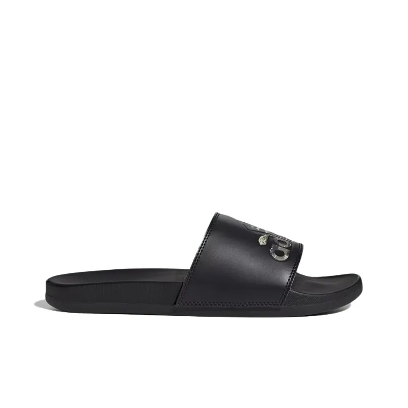 Adidas Adilette Comfort Slides Core Black Silver Pebble-1