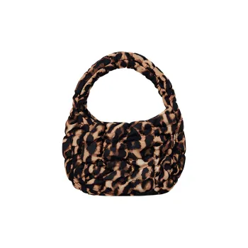 COS Polyester Cloud Bag, Handbag Small Size Women's Brown Leopard Print