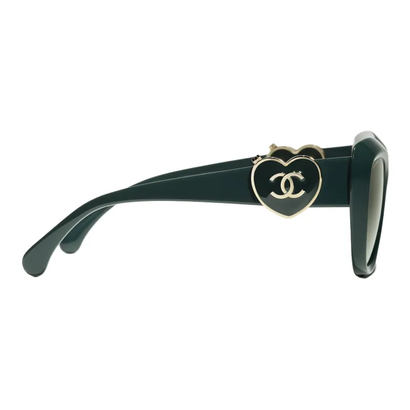CHANEL Acetate Cat Eye Sunglasses Men's Green-1