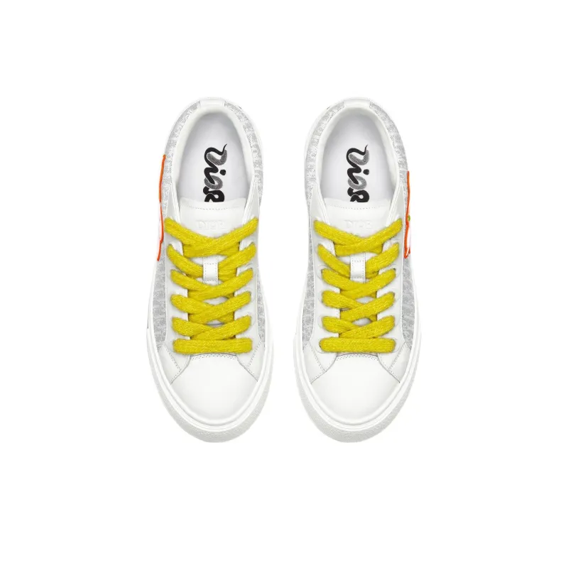 DIOR B33 Low Top Skateboard Shoes Men's White-2