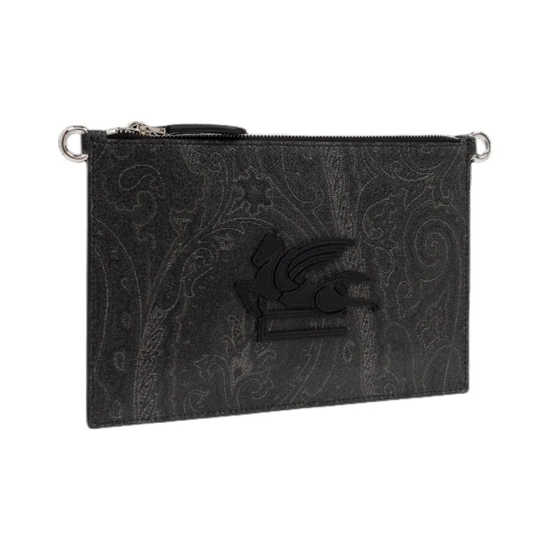 ETRO Canvas Crossbody Bag Shoulder Bag Men's Black-1