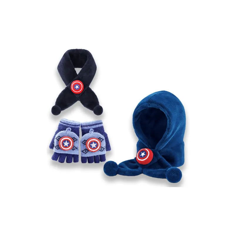 Disney Marvel Series Polyester Hoods & Plush Hats 2024 Model Kids' Navy Blue Blue Black-8