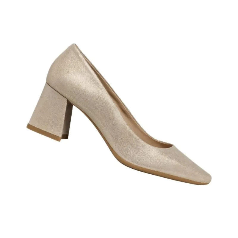 GEOX Giselda Chunky Heel High Heels 6.5cm Women's Light Gold-5
