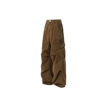 JUNGLE PANDA Knitted Sports Pants Unisex Dark Red