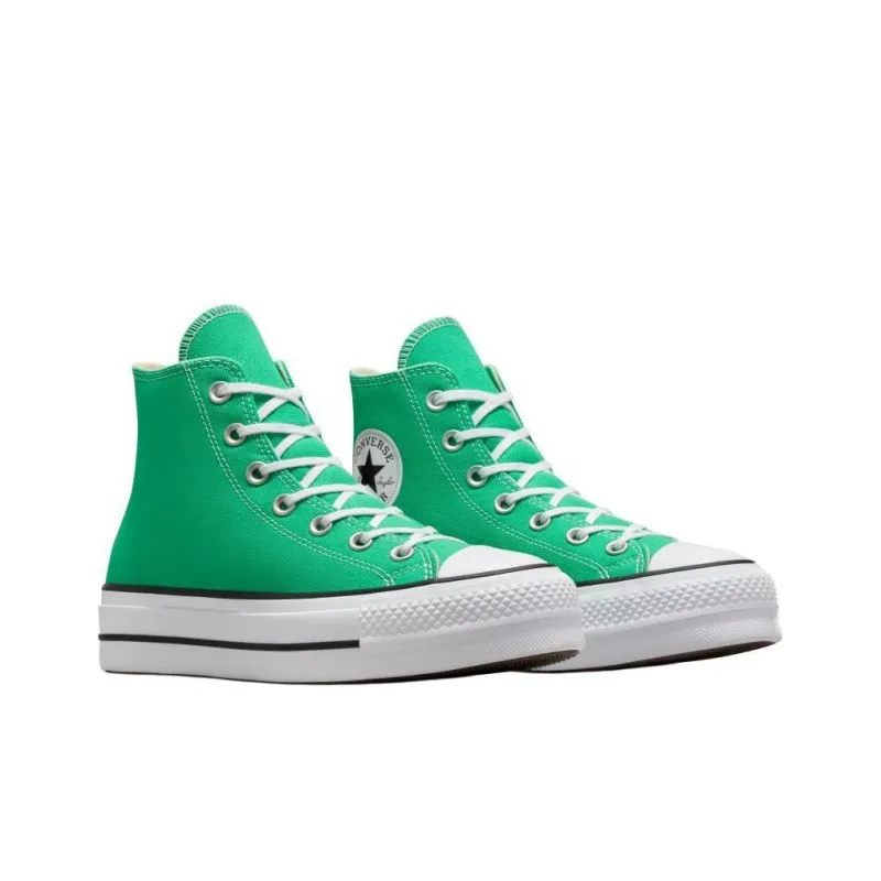 Converse Chuck Taylor All Star Lift Anti Slip Wear Resistant High Top Canvas Shoes Women's Green White-2