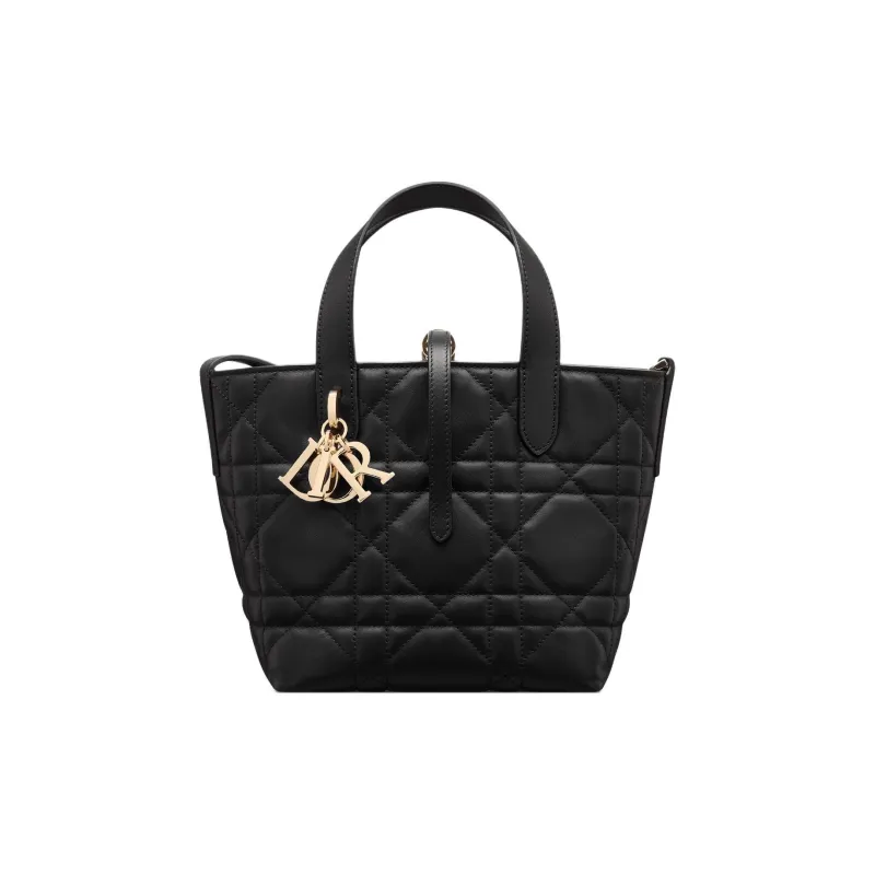 DIOR Toujours Cow Leather Basket Bag, Shoulder Bag, Crossbody Bag, Handbag Small Size Women's Black-2
