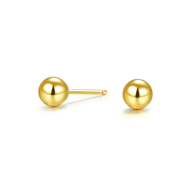 YASHENGZHUBAO 18K Gold Stud Earrings Unisex-9