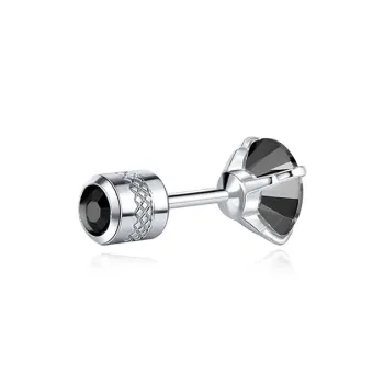 COPI Titanium Steel Combined Into Cubic Zirconia Stud Earrings Unisex