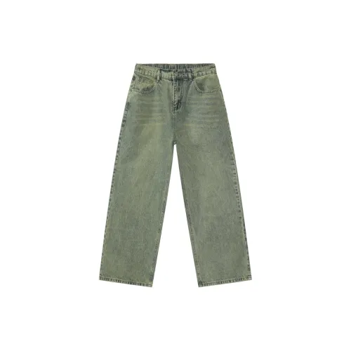 Voguo Relay Wide-Leg Straight Fit Jeans Unisex Moss Green