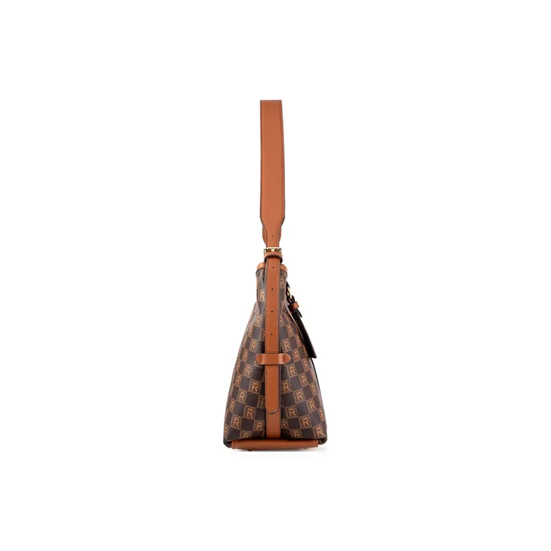 Vigno Synthetic Leather One Shoulder Handbag Regular Women's Coffee/Khaki-13