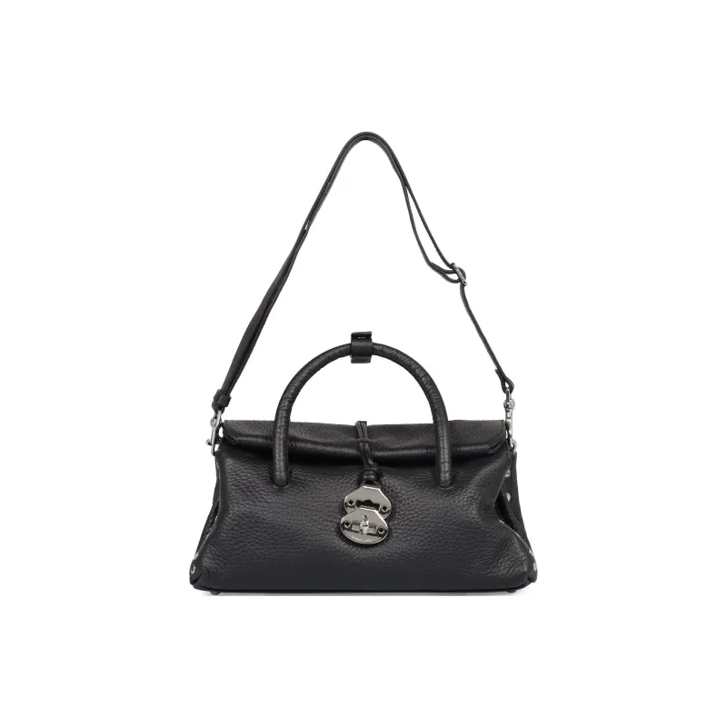 Zanellato Cow Leather One Shoulder Handbag Women's Black-4