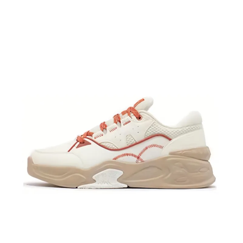 361° Cushioning Wear-Resistant Low-Top Skateboard Shoes Men's Feather White Wheat Umber-0