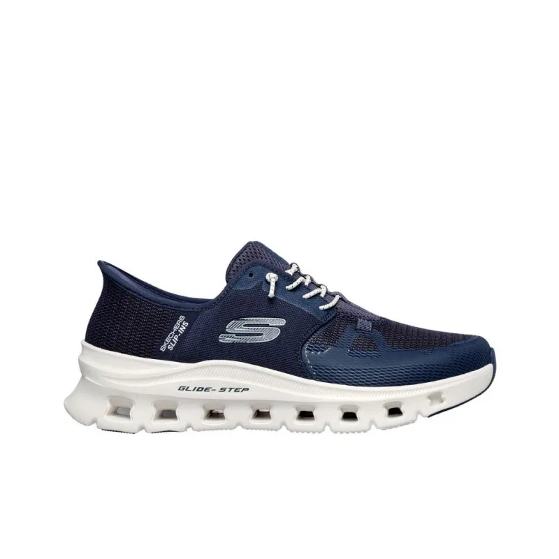 Skechers Glide Step Anti Slip Wear Resistant Low Top Casual Running Shoes Men's Blue-1