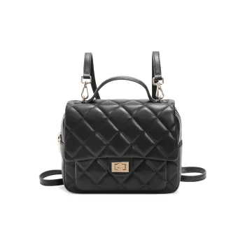 BELLE Artificial Leather Backpack Medium Size Women's Black