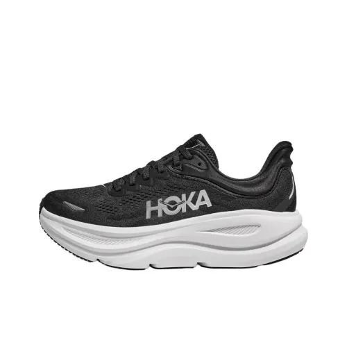 HOKA ONE ONE Bondi 9 Anti Slip Wear Resistant Low Top Running Shoes Men's Black