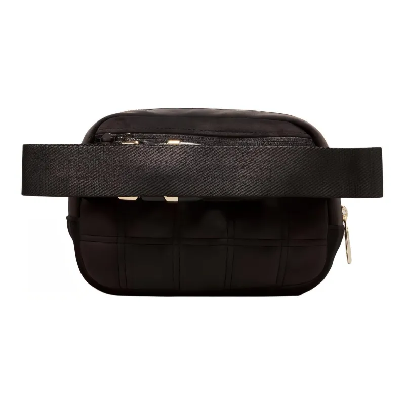 Lululemon Everywhere Fleece Fabric Sling Bag, One Shoulder, Crossbody, Fanny Pack Regular Unisex Black & Gold-1