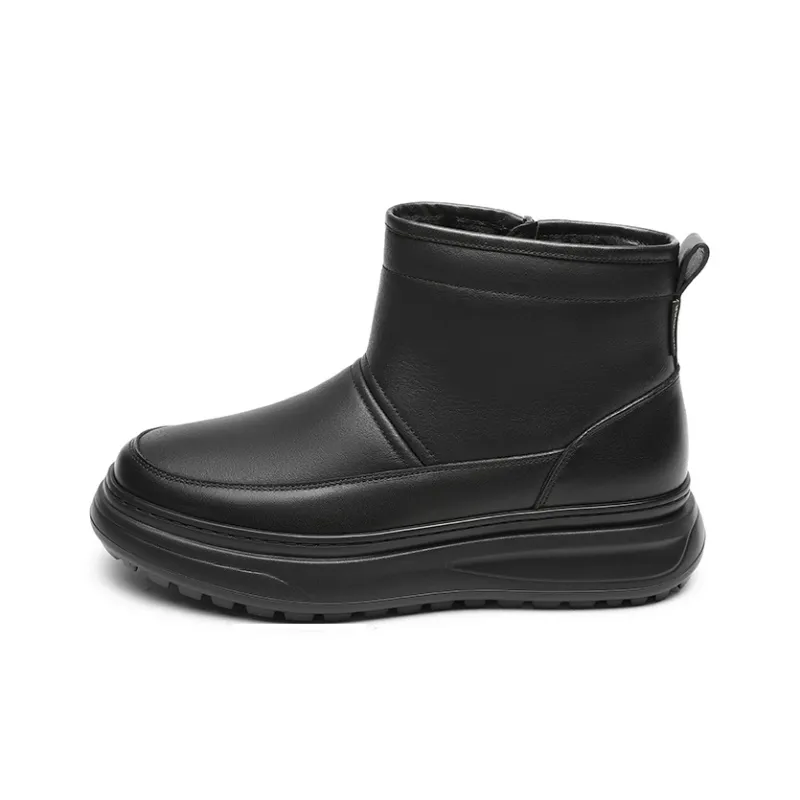 GOLDLION Warm Height Increasing Short Snow Boots Men's Black-0