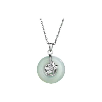 Royal Heaven's Choice Hetian Jade Necklaces Pale Greenish White Jade Unisex