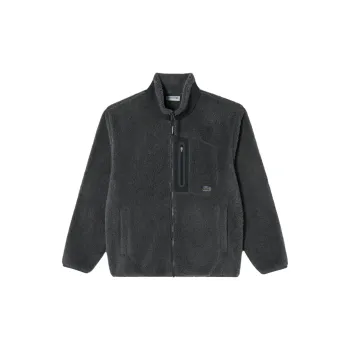 LACOSTE Velvet-feel Coat Men's Gray