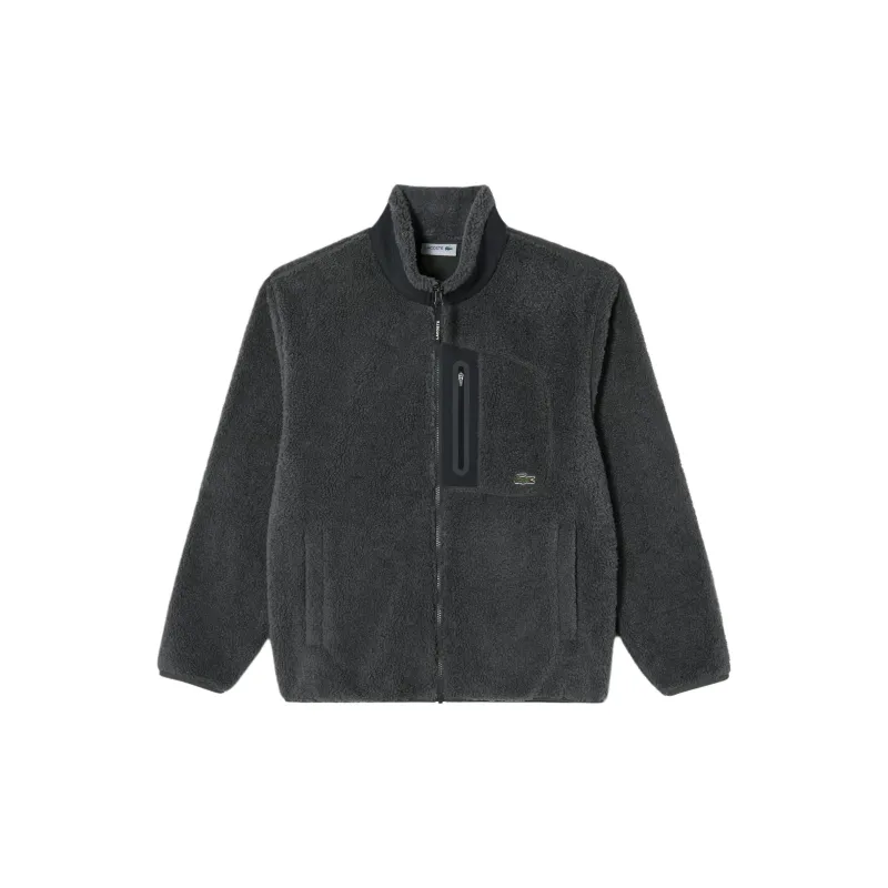 LACOSTE Velvet-feel Coat Men's Gray-0