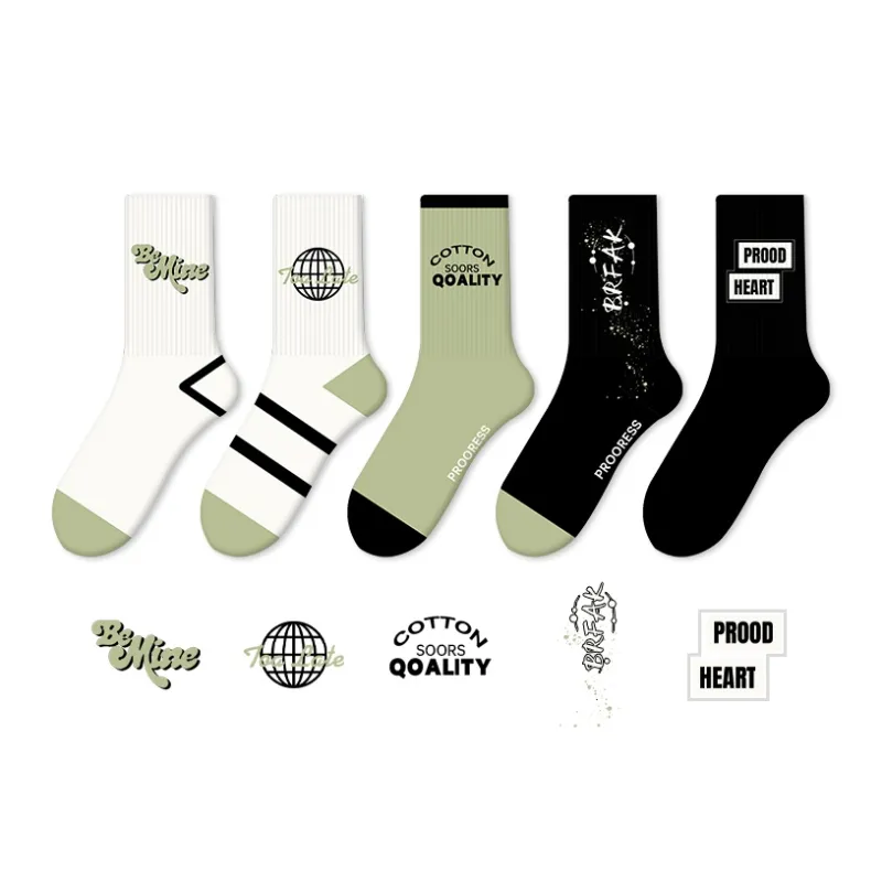 FIRS Mid Calf Socks Men's 5 Pack Mixed Color-1