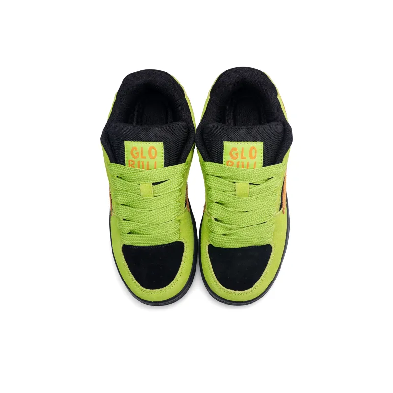 GLO BULL Skateboard Shoes Unisex Low Top Black Glow Green-4