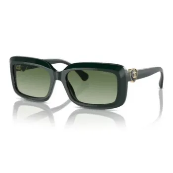 CHANEL Acetate Rectangular Sunglasses Unisex Green