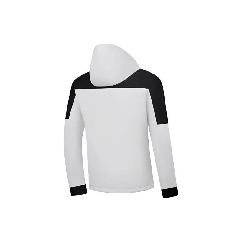QIAODAN Trench Coat Men's Smoke White/Black-1