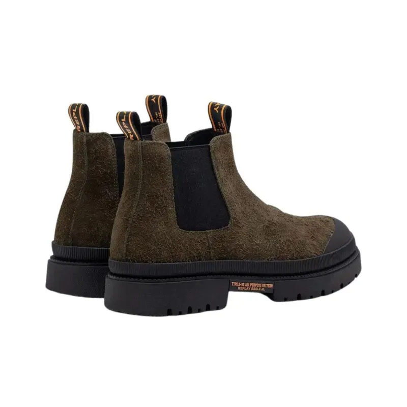 REPLAY Sandtown Short Chelsea Boots Men's Green-3